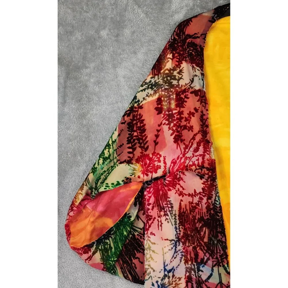 Womens Jacket One Size Multicolor Velvet Open Front Short Sleeve Retro Cover Up - Picture 7 of 7